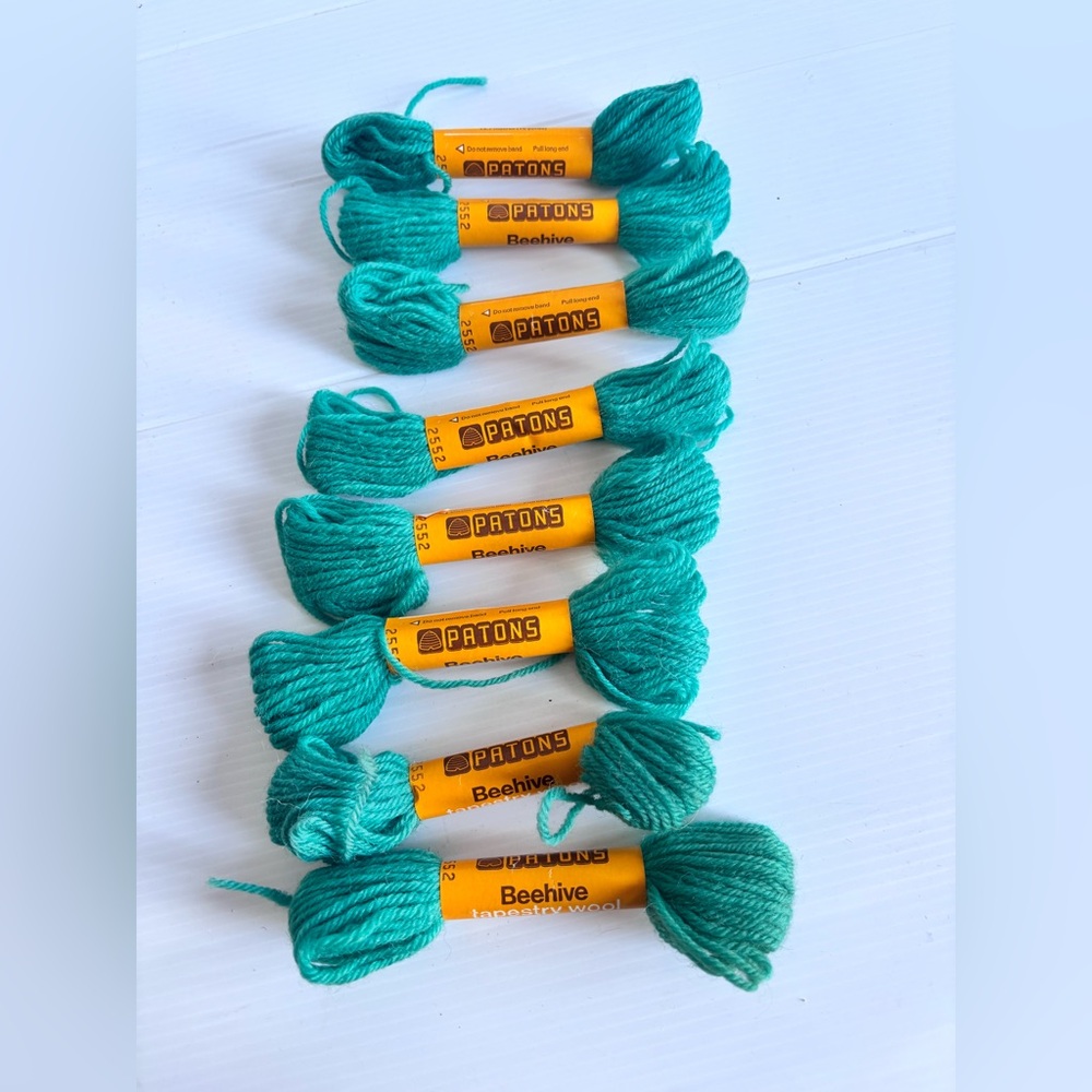 Patons Beehive Tapestry Wool Green Skeins Lot